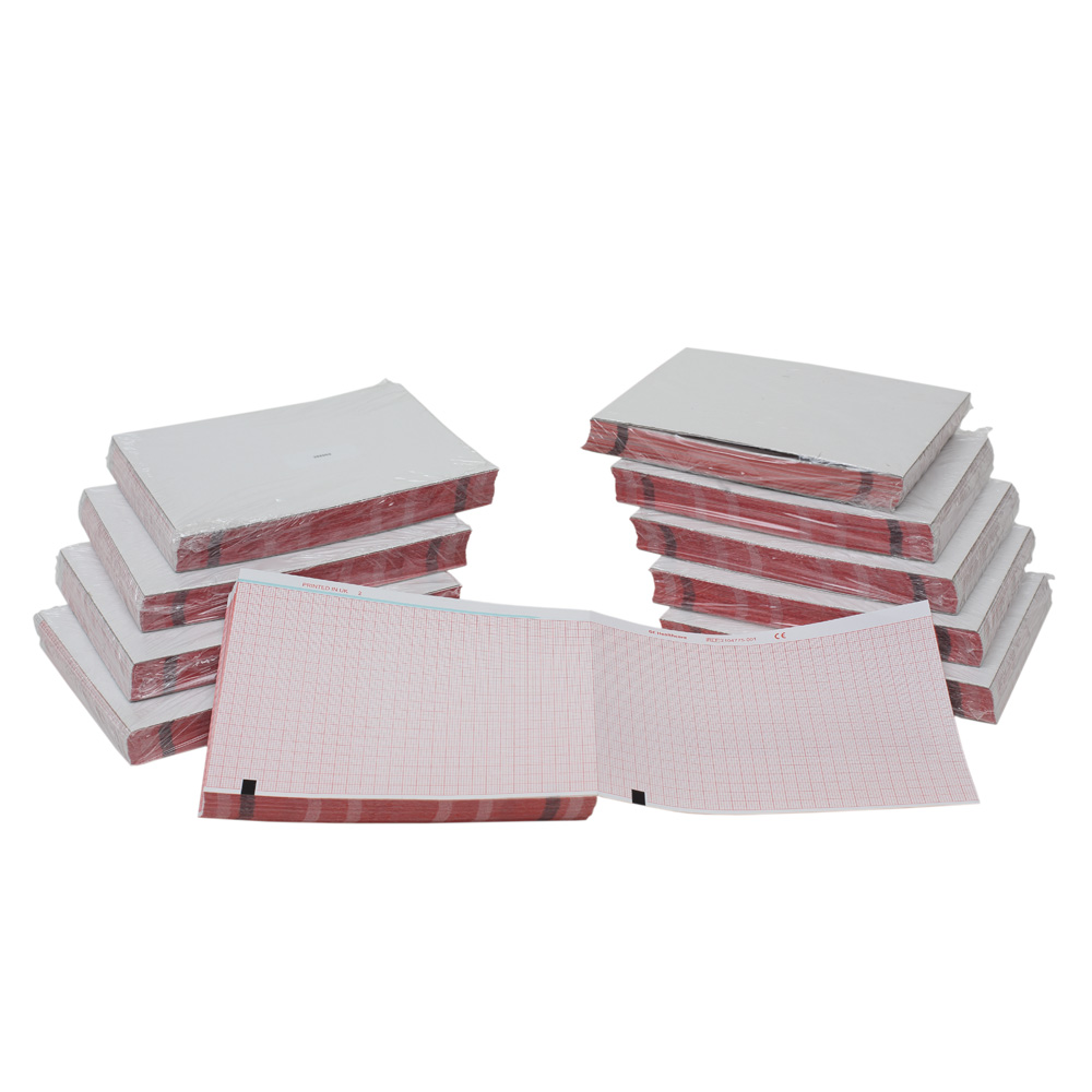 Thermal paper 110mm W, Red 100mm grid, z-fold, Block queue, 200 pg, 10pk/box Thermal paper 110mm W, Red 100mm grid, z-fold, Block queue, 200 pg, 10pk/box