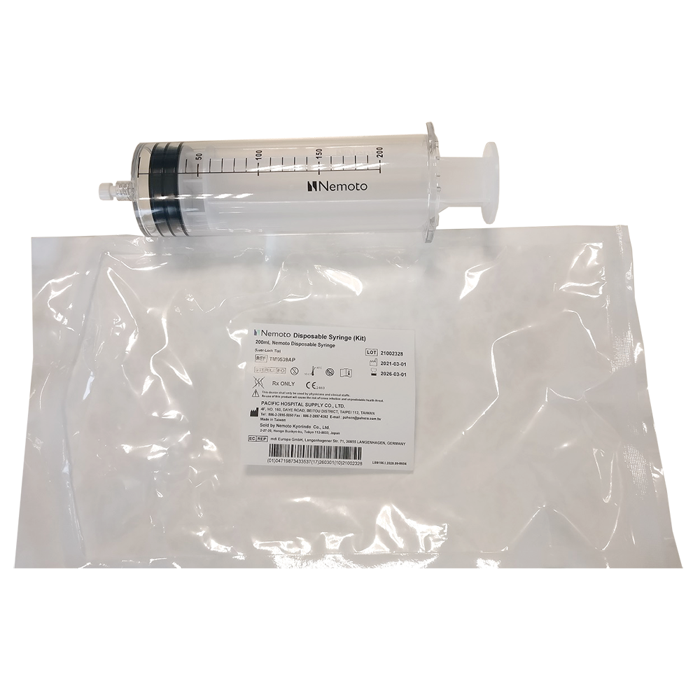 Disposable Nemoto 200mL CT, PET Syringe (50 pieces)
